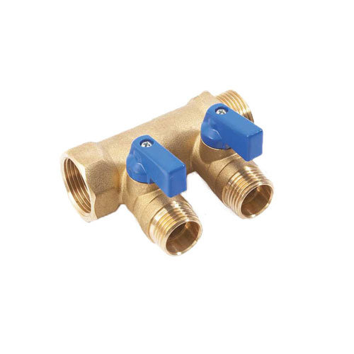 Коллектор с шар. кранами 3/4"х1/2"х2 выхода НР Tiemme Tiemme
